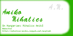 aniko mihalics business card